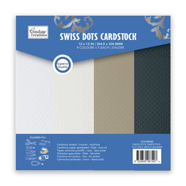 Cardstock - Swiss Dots - 12 x 12in - 216gsm - 20 sheets