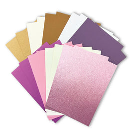 Vintage Tea Collection - A4 cardstock pack - includes glitter, textured & smooth cardstock -  18 sheets