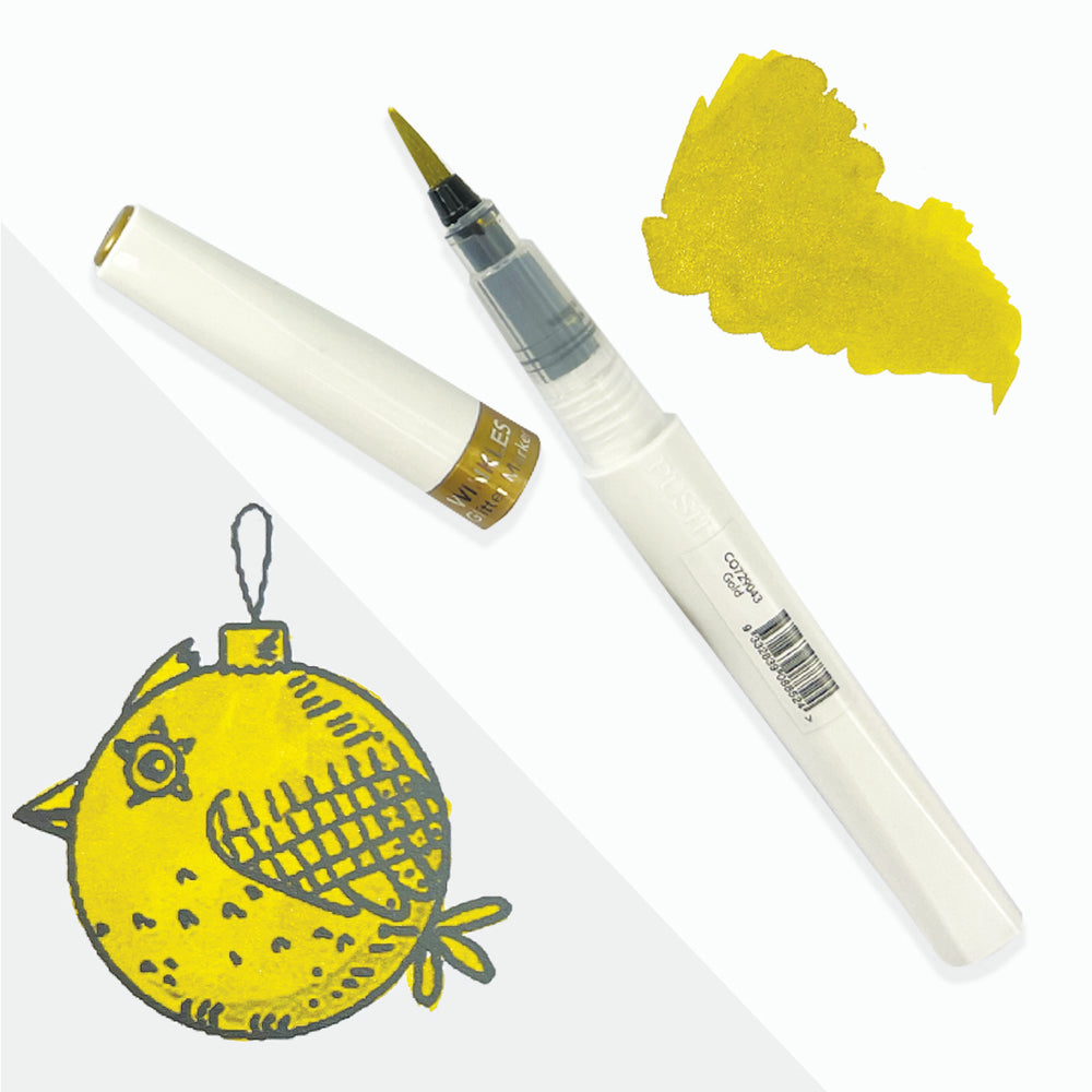 Winkles Glitter Brush Marker LIGHT GOLD