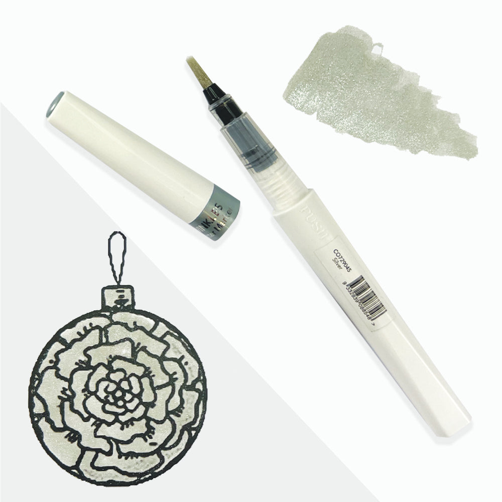 Winkles Glitter Brush Marker SILVER