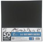 CC 12x12in Black Smooth Cardstock - 300gsm - 50 sheets