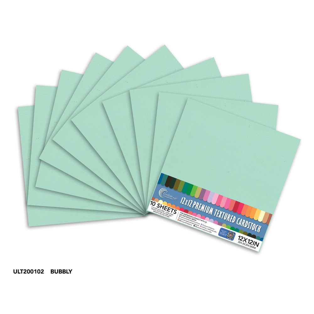 CC Textured Cardstock - 12x12 - Bubbly (216gsm) - 10 Sheets