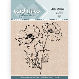 Card Deco Essentials Clear Stamp - Roses Are Red - Poppy