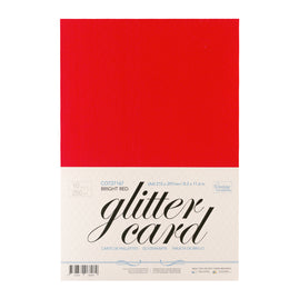 A4 Glitter Card 10 sheets per pack 250gsm - Bright Red