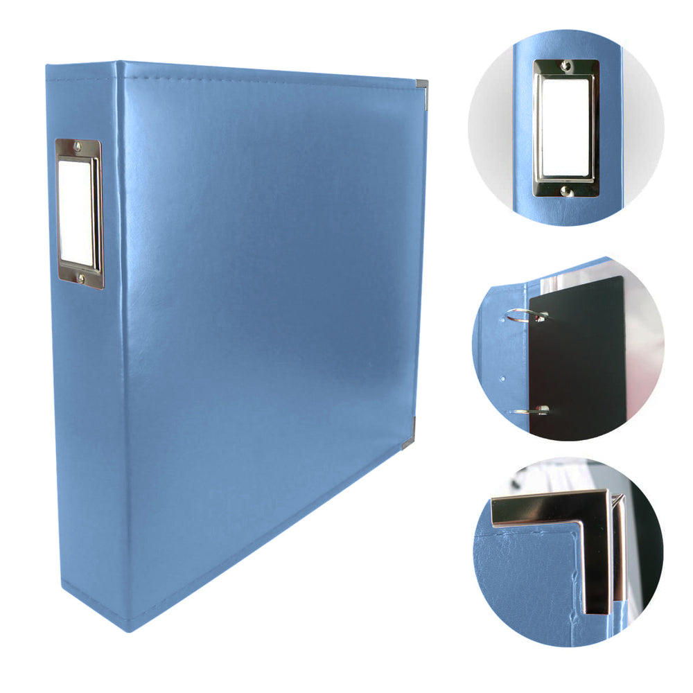 CC Faux Leather 12X12 3D Ring Album COUNTRY BLUE