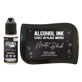 Jet Black Alcohol Ink Pad with 12ml reinker