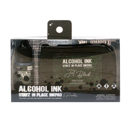 Jet Black Pearlescent Alcohol Ink Pad with 12ml reinker