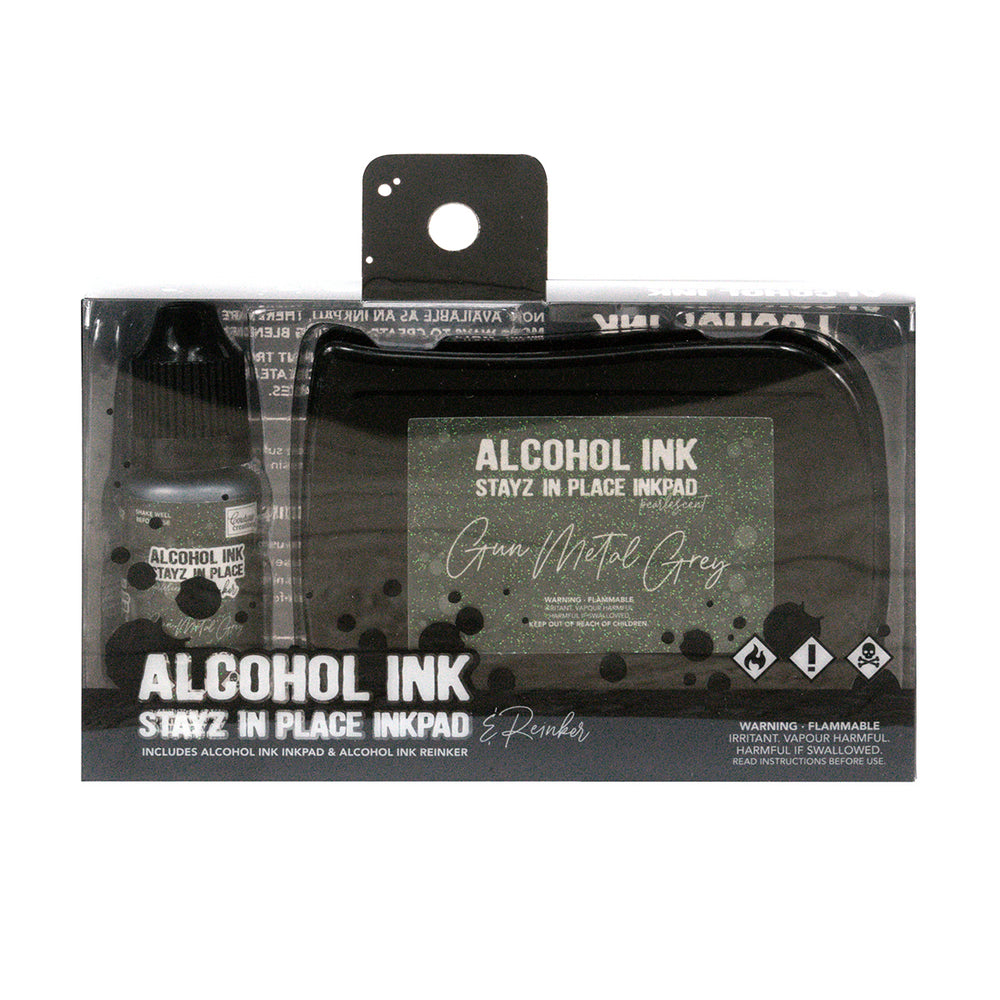 Gun Metal Grey Pearlescent Alcohol Ink Pad with 12ml reinker