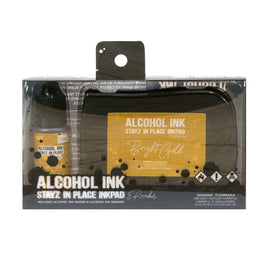 Bright Gold Pearlescent Alcohol Ink Pad with 12ml reinker