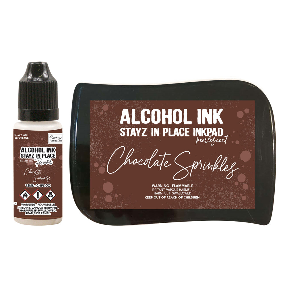 Chocolate Sprinkles Pearlescent Alcohol Ink Pad with 12ml reinker