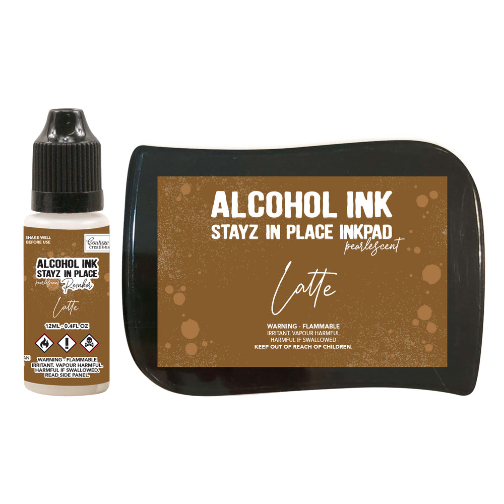 Latte Pearlescent Alcohol Ink Pad with 12ml reinker