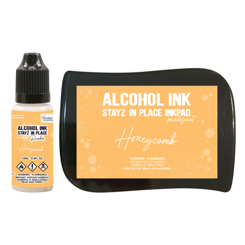 Honeycomb Pearlescent Alcohol Ink Pad with 12ml reinker