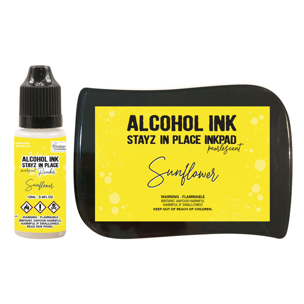 Sunflower Pearlescent Alcohol Ink Pad with 12ml reinker