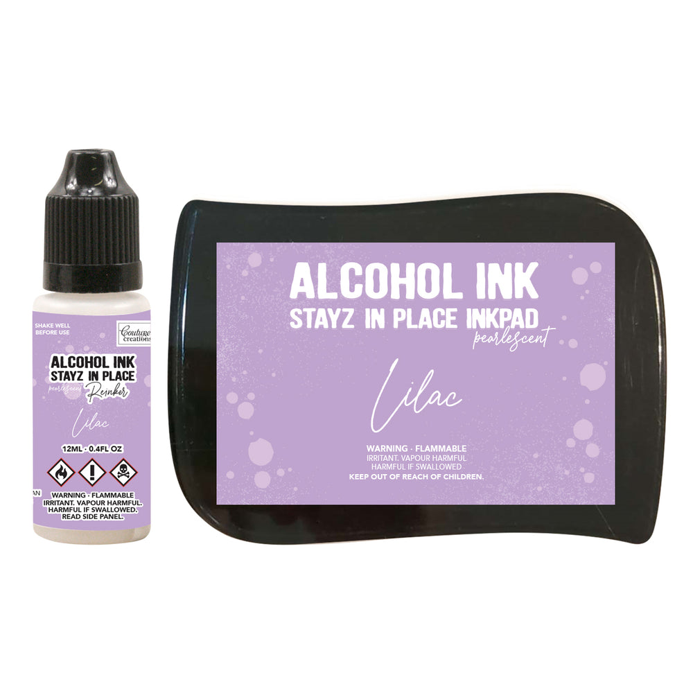 Lilac Pearlescent Alcohol Ink Pad with 12ml reinker