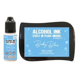 Baby Blue Pearlescent Alcohol Ink Pad with 12ml reinker