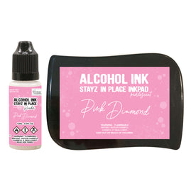 Pink Diamond Pearlescent Alcohol Ink Pad with 12ml reinker