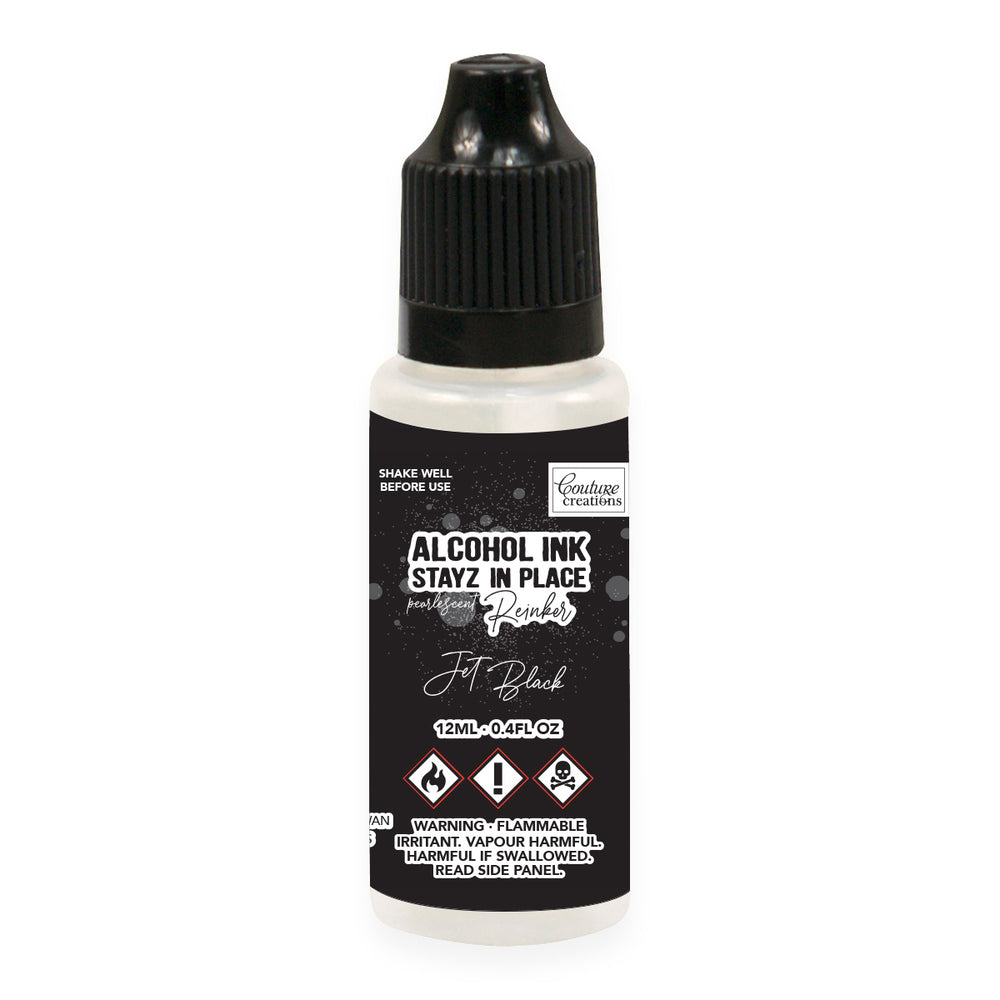 Jet Black Pearlescent Stayz in Place Alcohol Ink Pad Reinker