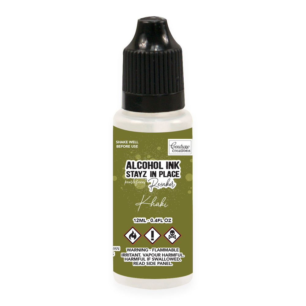 Khaki Pearlescent Stayz in Place Alcohol Ink Pad Reinker