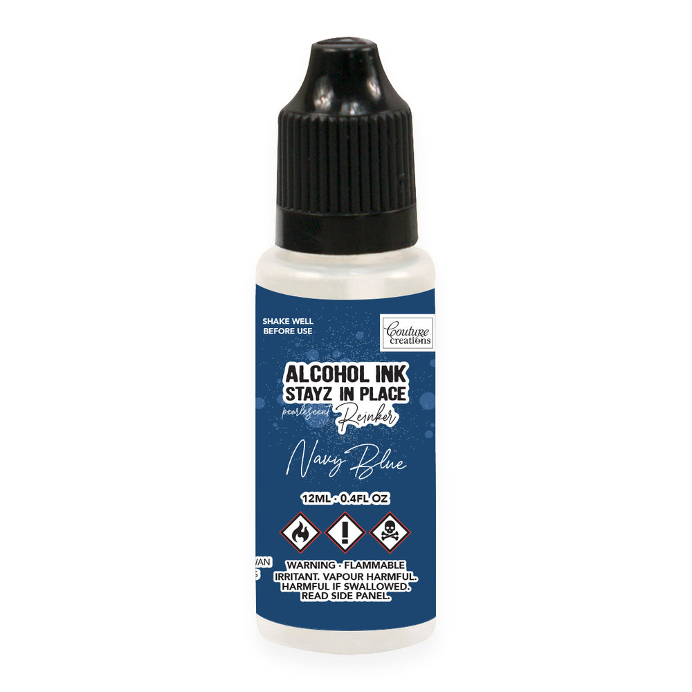 Navy Blue Pearlescent Stayz in Place Alcohol Ink Pad Reinker