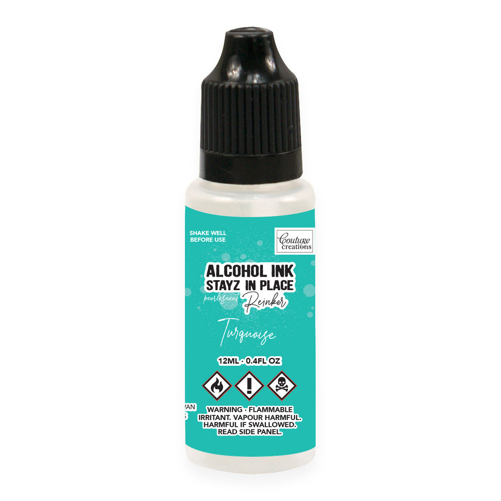 Turquoise Pearlescent Stayz in Place Alcohol Ink Pad Reinker