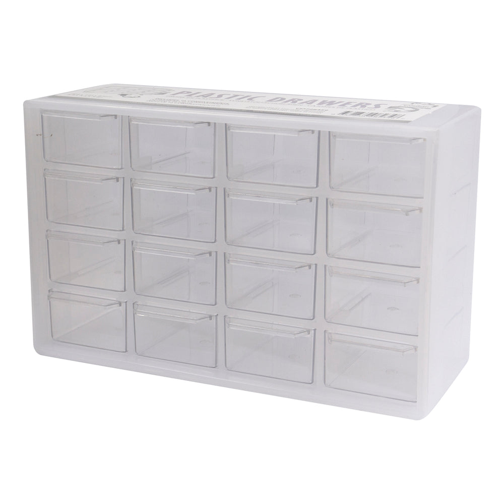 Plastic Drawers (16 compartments) 22.4cm x 14.3cm x 8.7cm