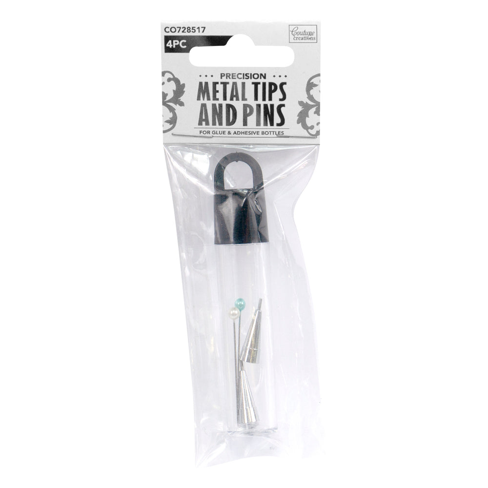 Precision Metal Tip and Pin for Glue 2 pack (copper and SS)