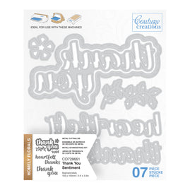 Cutting Die - Homely Florals - Thank You Sentiment Set (7pc)