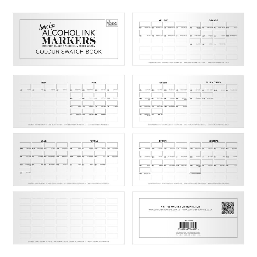 Colour Swatch Book (DL Size) - Twin Tip Markers