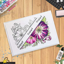 Parkside Crafts - Stamp Set - Petunia Background (2pc)