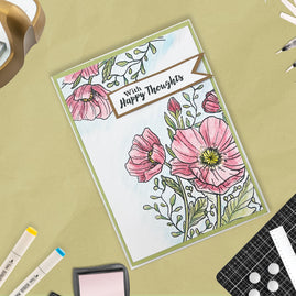 Parkside Crafts - Stamp Set - Featured Poppies (3pc)