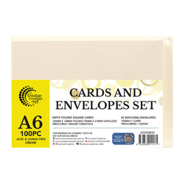 CC CREAM A6 Card + Envelope Pack - 50 Sets (50+50)