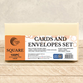 CC CREAM SQUARE Card + Envelope Pack - 50 Sets (50+50)