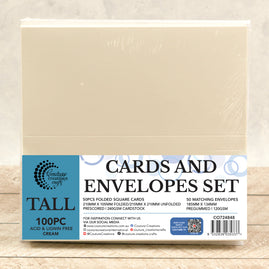 CC CREAM TALL Card + Envelope Pack - 50 Sets (50+50)