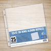 CC CLASSIC POCKET 12X12 3D Ring Album Refills PK25 VALUE PACK