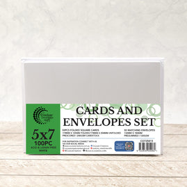 CC WHITE 5X7 Card + Envelope Pack - 50 Sets (50+50)