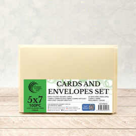 CC CREAM 5X7 Card + Envelope Pack - 50 Sets (50+50)