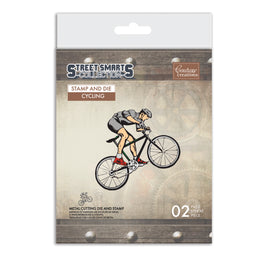 Street Smarts Collection - Stamp & Die - Cycling - 50mm x 50mm | 1.9 x 1.9in
