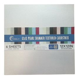 CC WHITE Pearl Shimmer Textured Cardstock - 12x12 (210gsm) - 6 Sheets