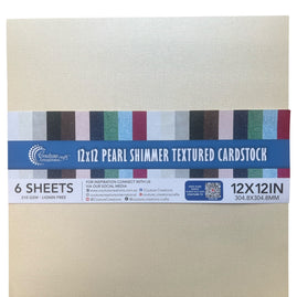 CC IVORY Pearl Shimmer Textured Cardstock - 12x12 (210gsm) - 6 Sheets