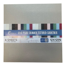 CC SILVER Pearl Shimmer Textured Cardstock - 12x12 (210gsm) - 6 Sheets