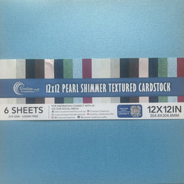 CC OCEAN BLUE Pearl Shimmer Textured Cardstock - 12x12 (210gsm) - 6 Sheets