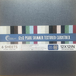 CC NAVY BLUE Pearl Shimmer Textured Cardstock - 12x12 (210gsm) - 6 Sheets