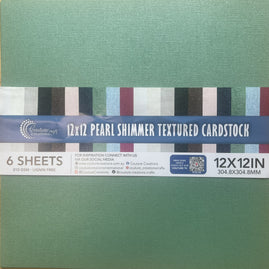 CC JUNIPER GREEN Pearl Shimmer Textured Cardstock - 12x12 (210gsm) - 6 Sheets