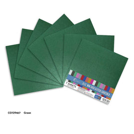 CC GREEN Laminated Glitter paper - 12x12 - (120gsm) - 7 Sheets