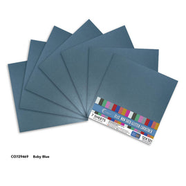 CC BABY BLUE Laminated Glitter paper - 12x12 - (120gsm) - 7 Sheets
