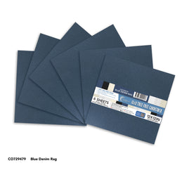 CC Tree Free Paper 12x12" BLUE DENIM RAG Pk6 Sheets