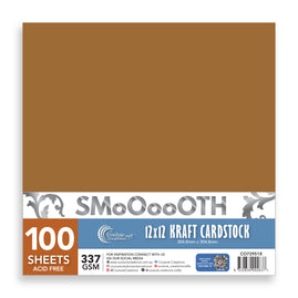 CC 12x12in KRAFT Smooth Cardstock - 337gsm - 100 sheets