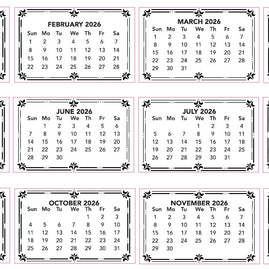 CC 2026 Calendar Tabs - 10 Pads X 12 Months