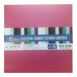 CC GARNET RED Pearl Shimmer Textured Cardstock - 12x12 (210gsm) - 6 Sheets