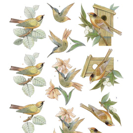 3D Push Out - Jeanine's Art - Vintage Birds - Wooden Bird House